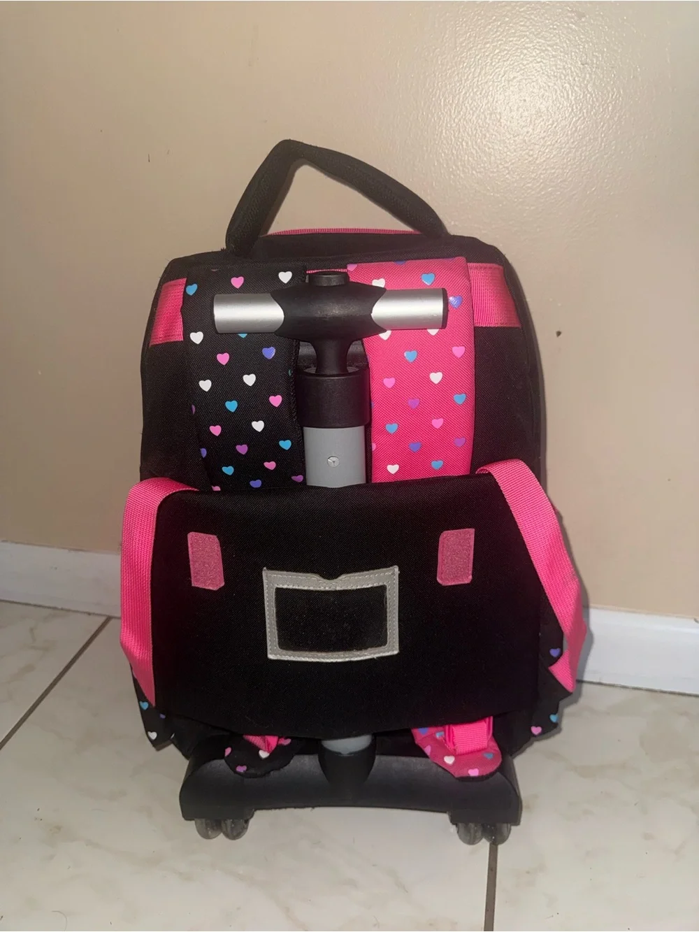 Kids Panda Backpack - Pink & Black